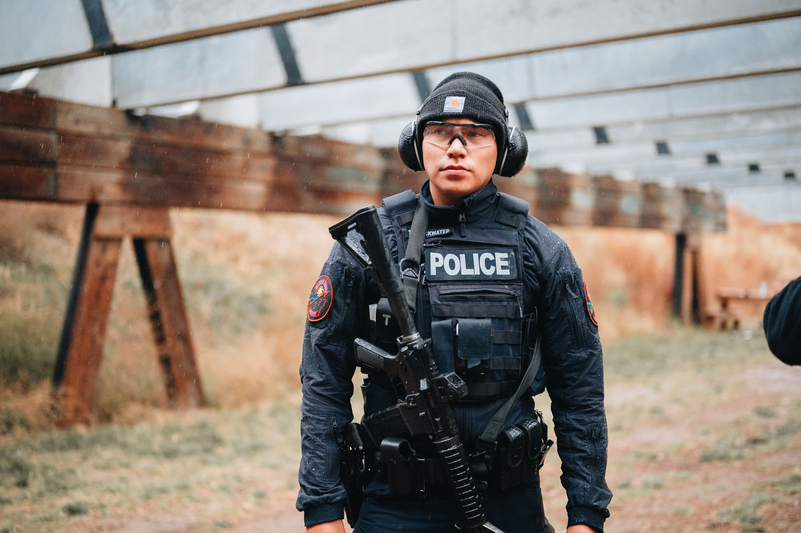 Blood Tribe Police officer with training gear