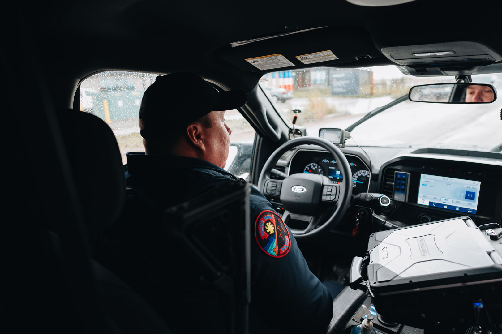 Blood Tribe Police officer in truck