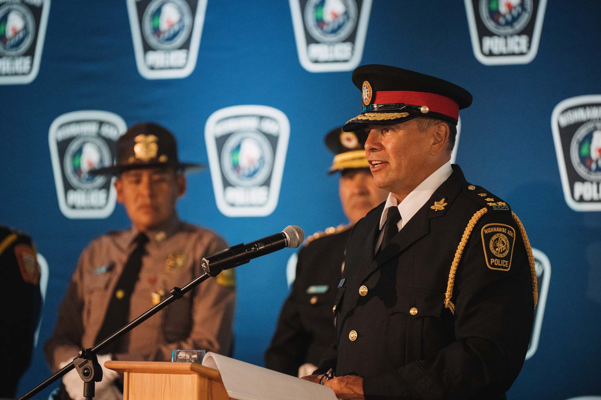 Nishnawbe Aski Police Service officer making a presentation