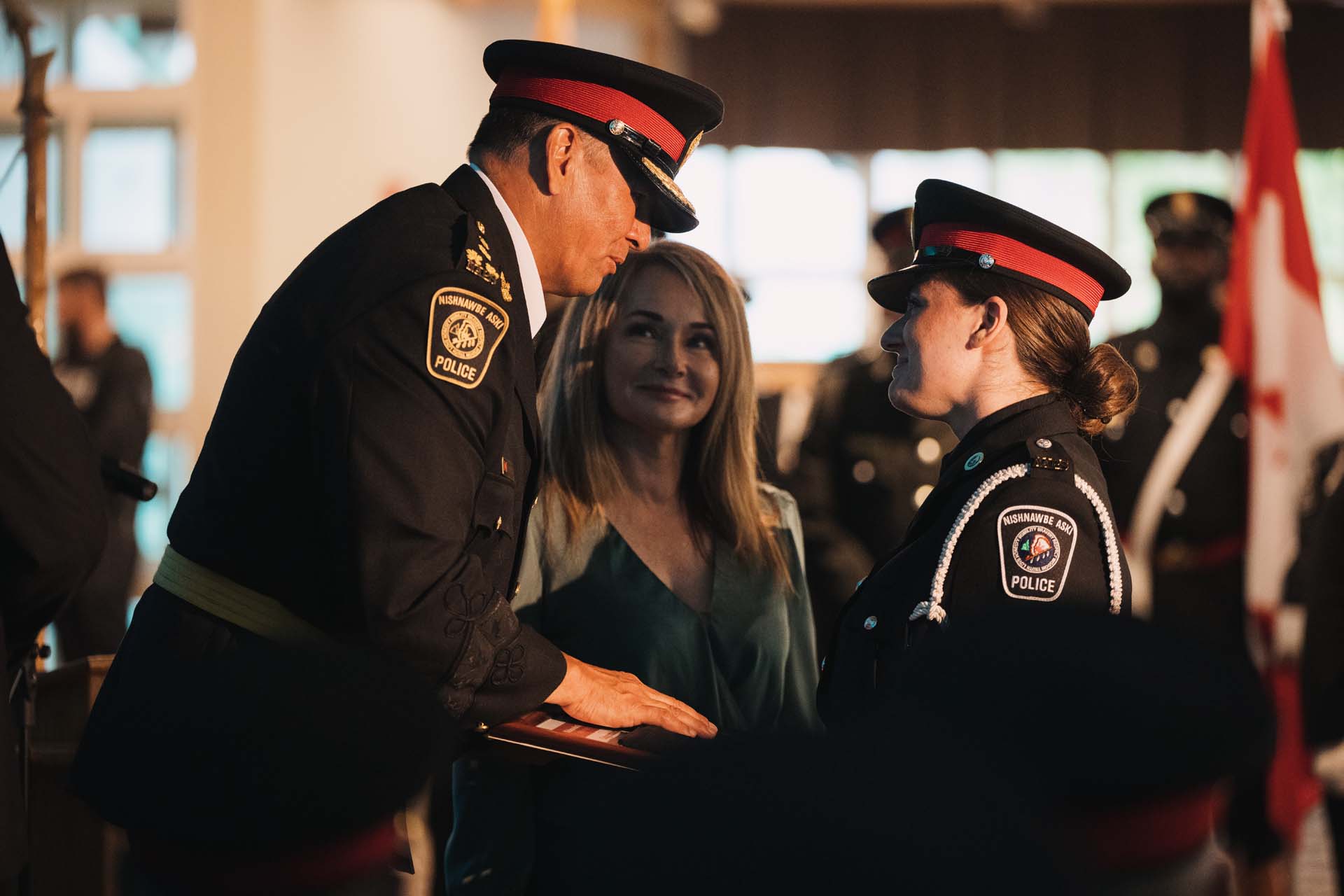 officer receiving their badge