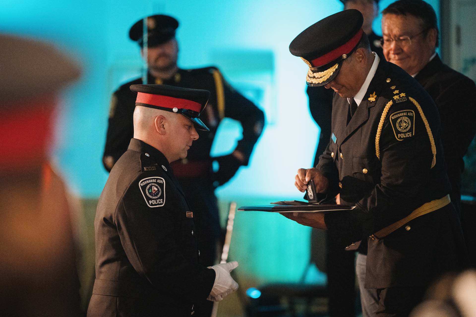 officer receiving their badge