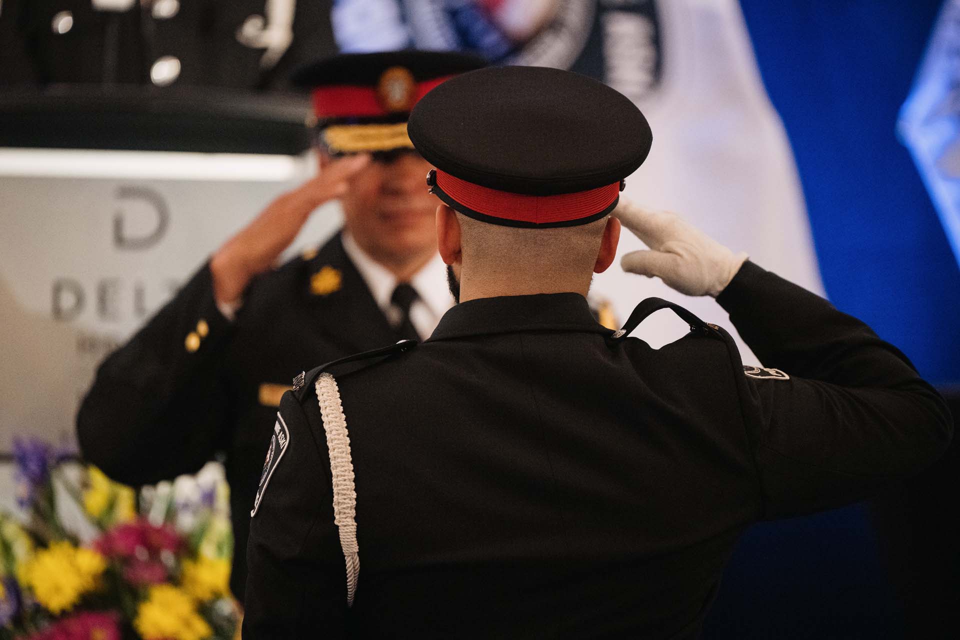 officers saluting