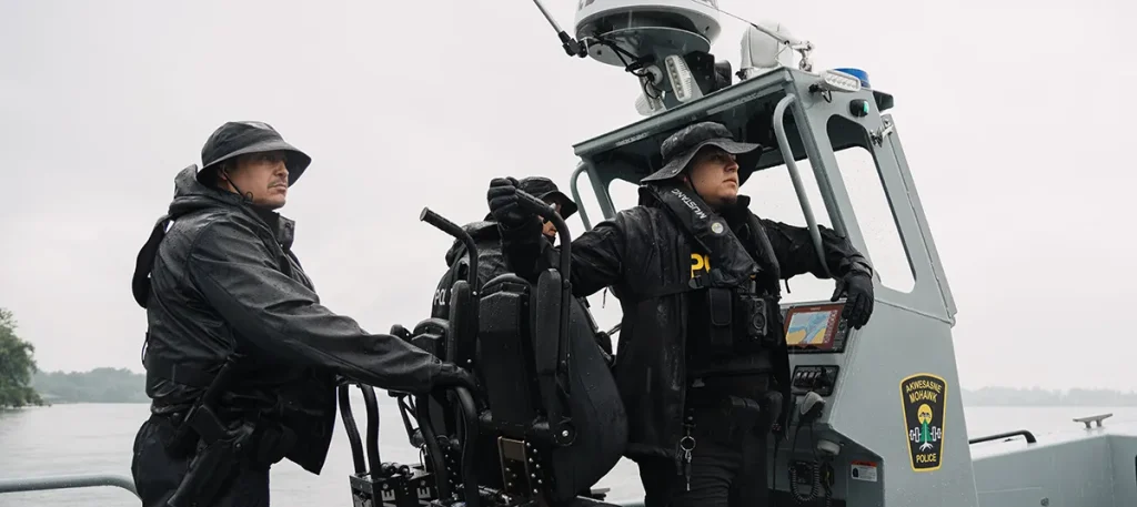 amps police on a boat